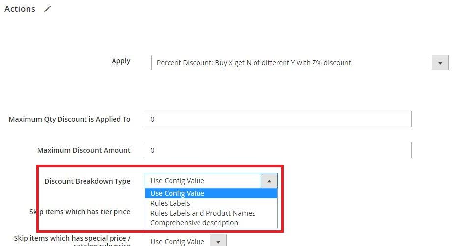 Discount Breakdown Type field.