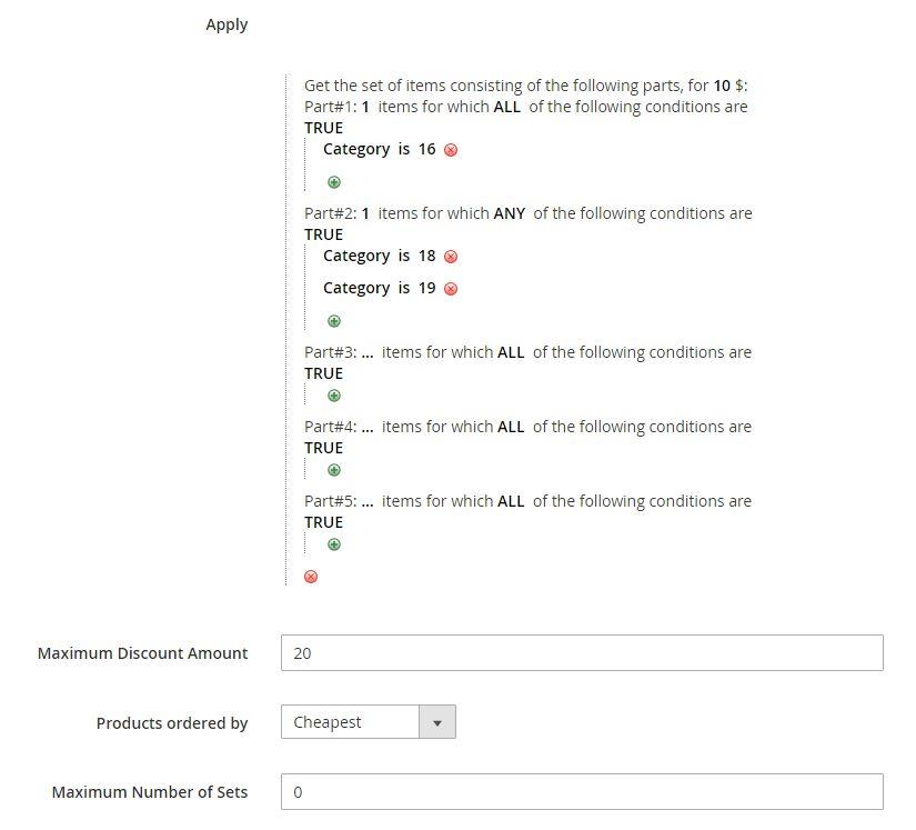 Bundle fixed price rule example.