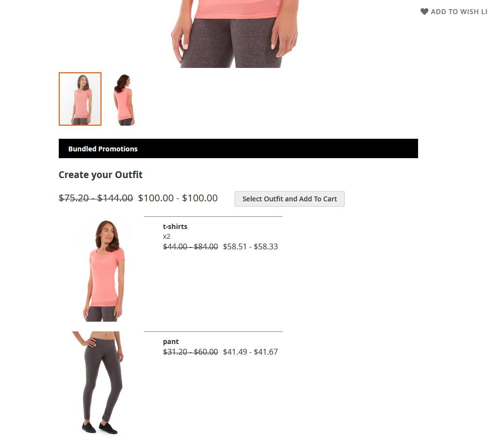 The promo block in the product page.